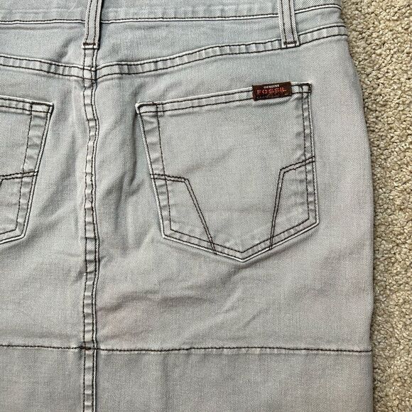 Fossil Brand Gray Mini Skirt Vintage - Picture 7 of 9